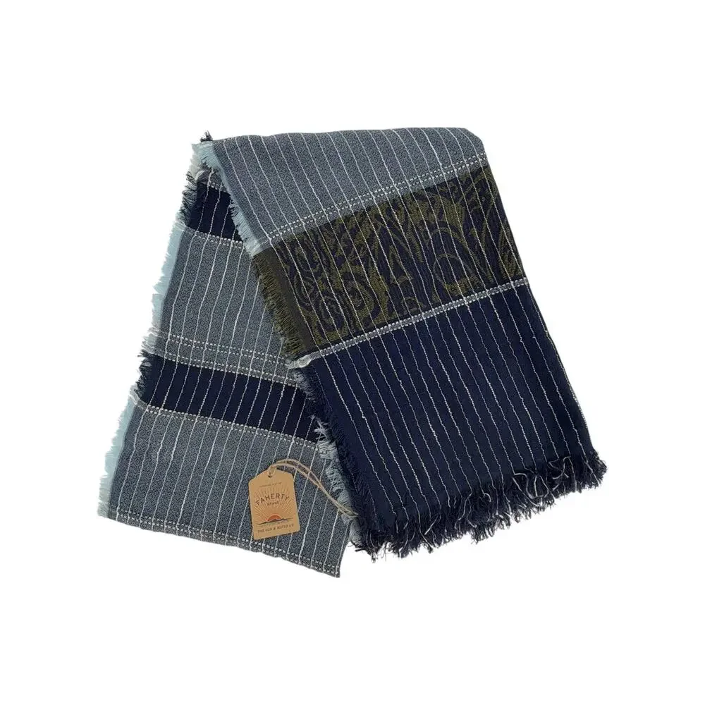 FAHERTY Bold Pin Stripe Oblong Scarf in Total Eclipse Multi